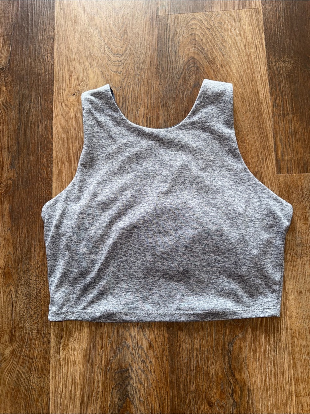 Gray Sleeveless Crop Tank Top